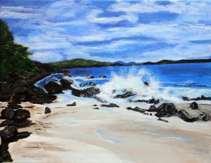 A Day at Denis Bay - 11X10, Acrylic on Canvas, 2013