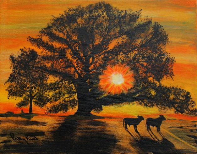Sunset - 8"x10" Acrylic on Canvas, 2014