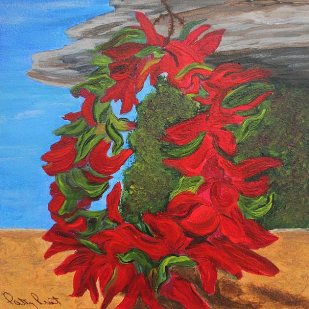 Red Chile Wreath - 6"x6", Acrylic on Aqua Board, 2014