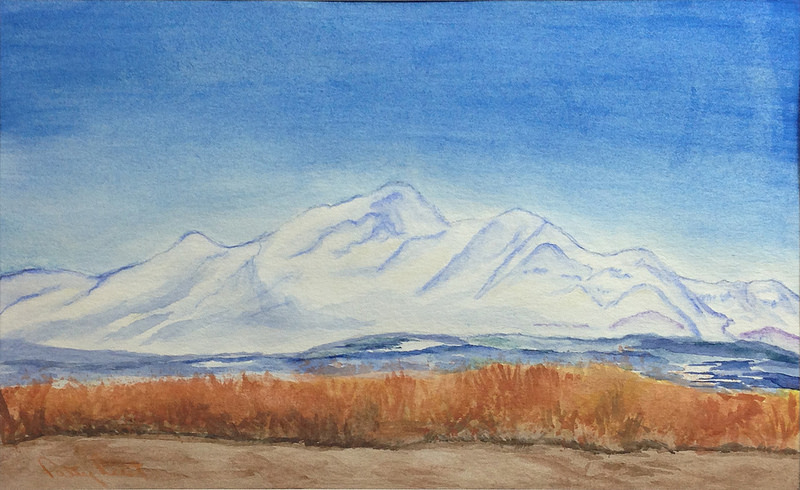 Franklin Mountains - 11"x14", Watercolor on Paper 2016 - Unavailable