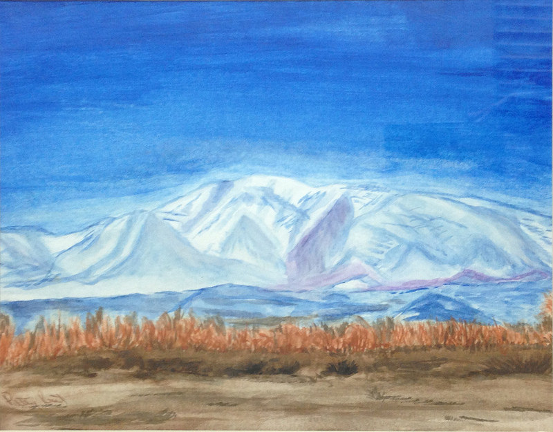 Franklin Mountains 2- 11"x14", Watercolor on Paper 2016 - Unavailable