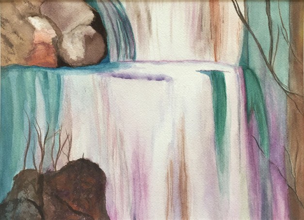 Linda's Waterfall- 11"x14", Watercolor on Paper 2016 - Sold